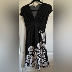 GH Bass & Co dress black with white floral, size 2.